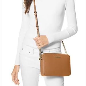 Michael Kors Large Jet Set Crossbody - Cognac